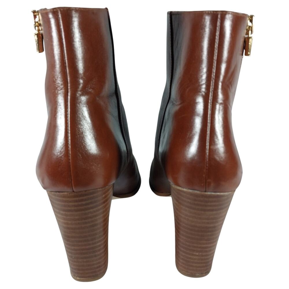 MICHAEL KORS! COGNAC BROWN GENUINE LEATHER ANKLE BOOTS! SZ 10M - Picture 8 of 12